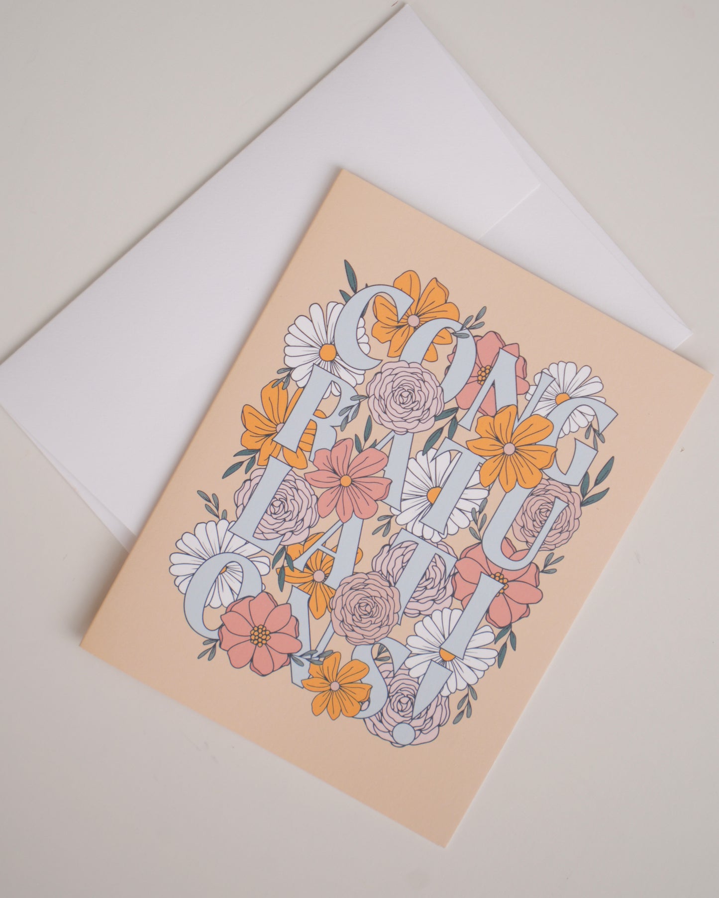 Yellow Floral Congratulations Greeting Card