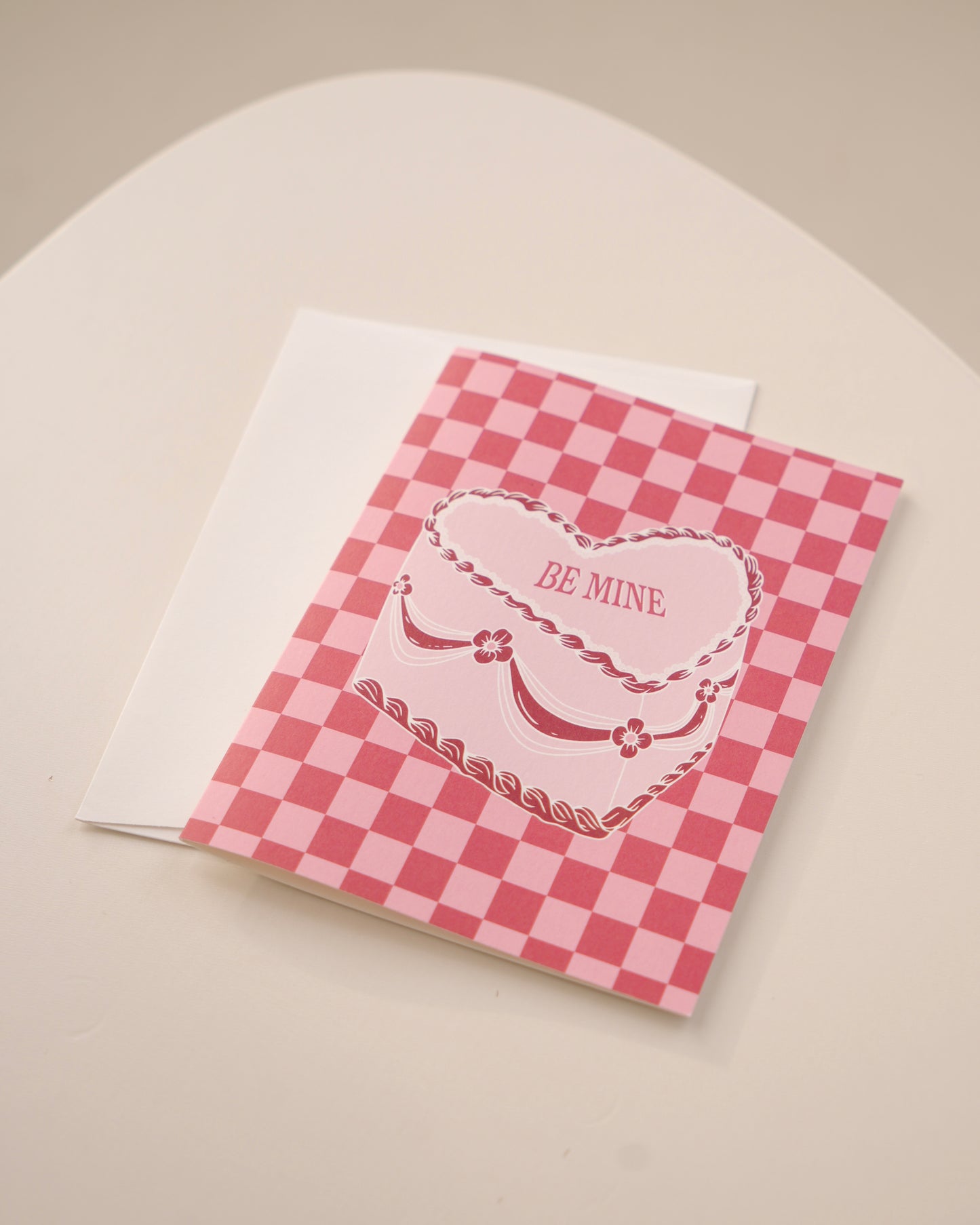 Be Mine Vintage Heart Cake Valentine’s Greeting Card