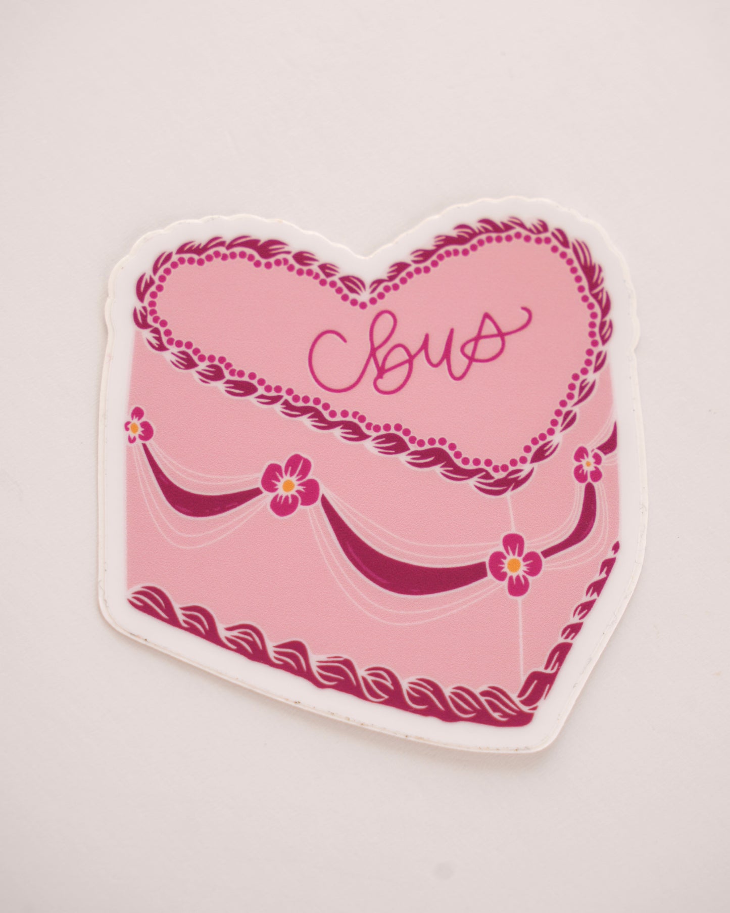 Columbus Vintage Heart Cake Sticker