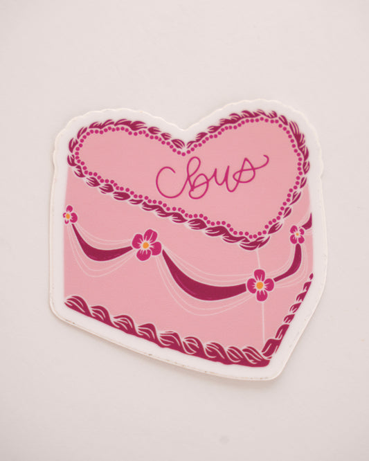 Columbus Vintage Heart Cake Sticker