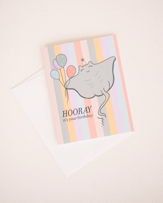 Hooray Sting Ray Birthday Greeting Card