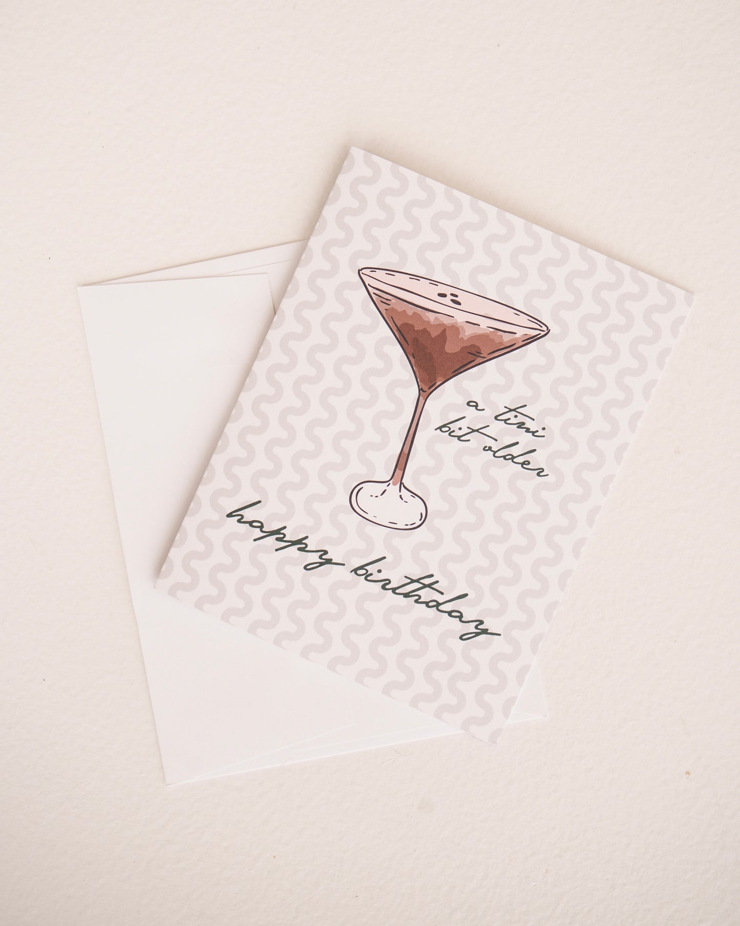 Tini Bit Older Martini Birthday Greeting Card