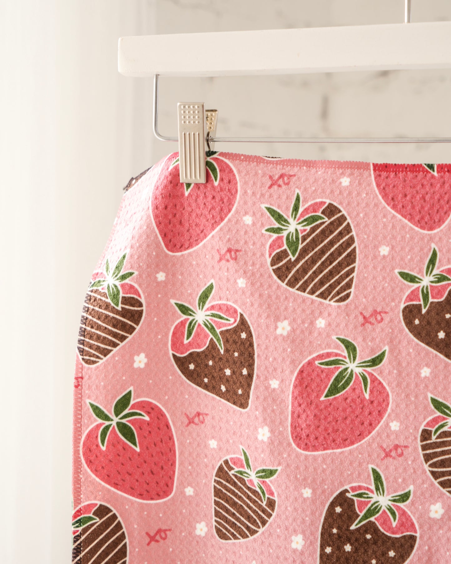 Chocolate Covered Strawberries Waffle Towel