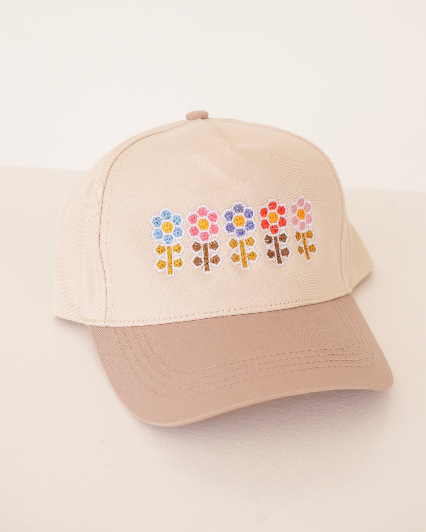 Morning Blooms Quilted Flowers Embroidered Hat
