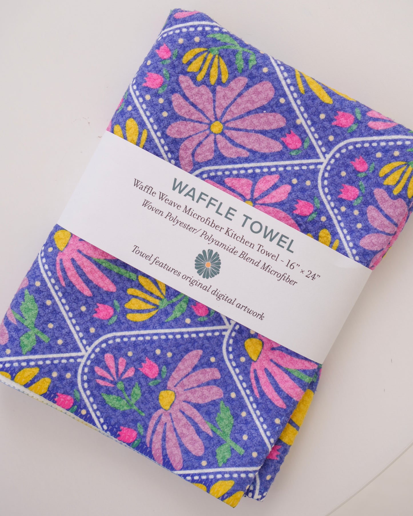 Bold Blooms Waffle Knit Towel