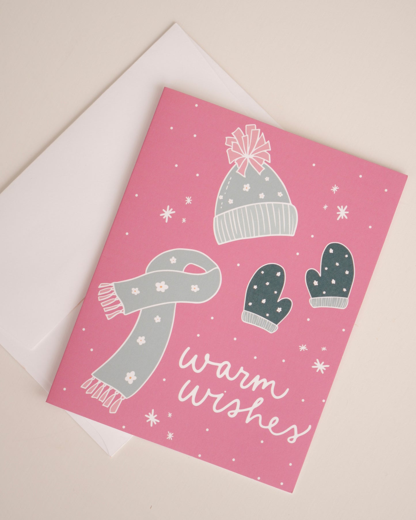 Pink Warm Wishes Greeting Card
