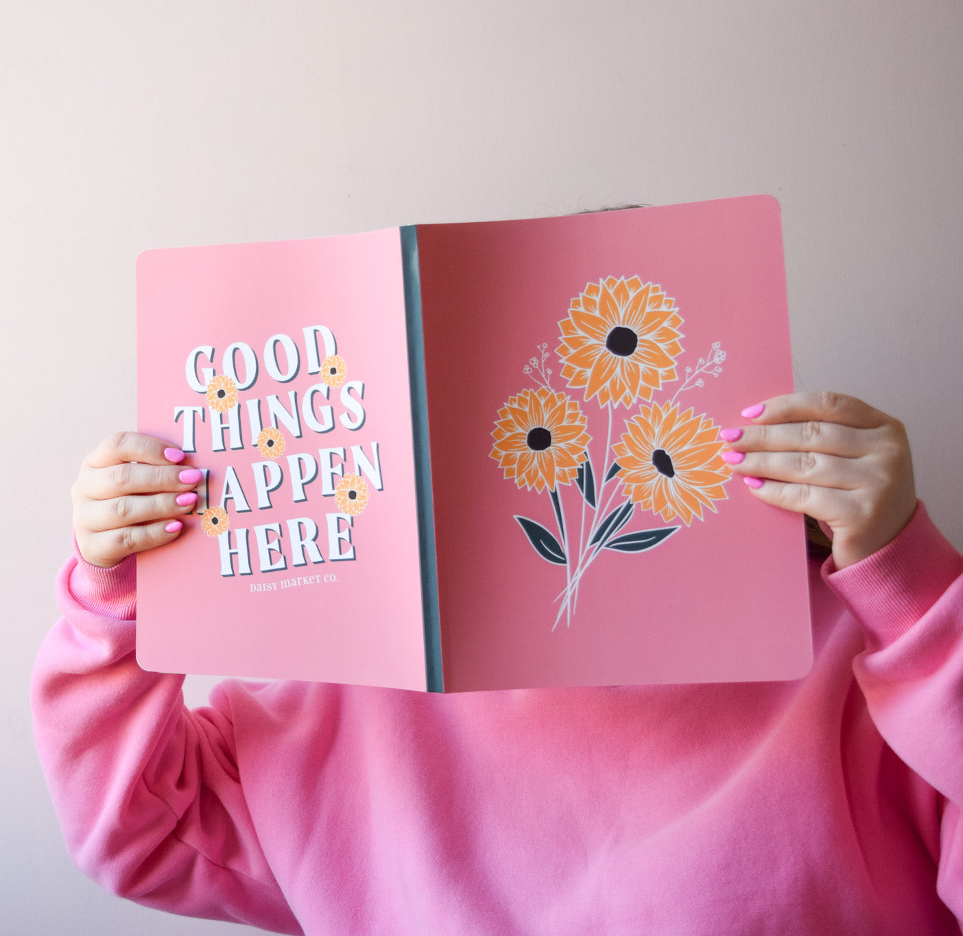 Large Sunflower Dot-Grid Notebook