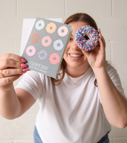 Love You More Than Donuts Greeting Card