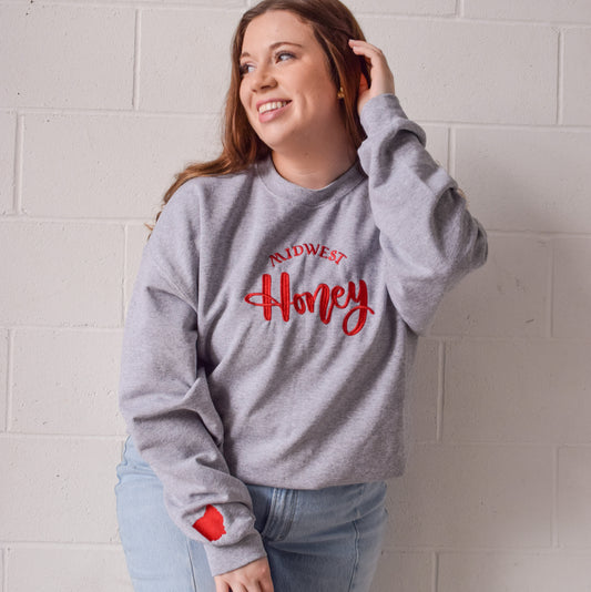 Buckeye Midwest Honey Embroidered Crewneck