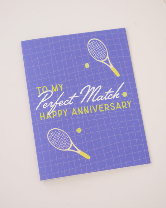 Perfect Match Tennis Anniversary Greeting Card
