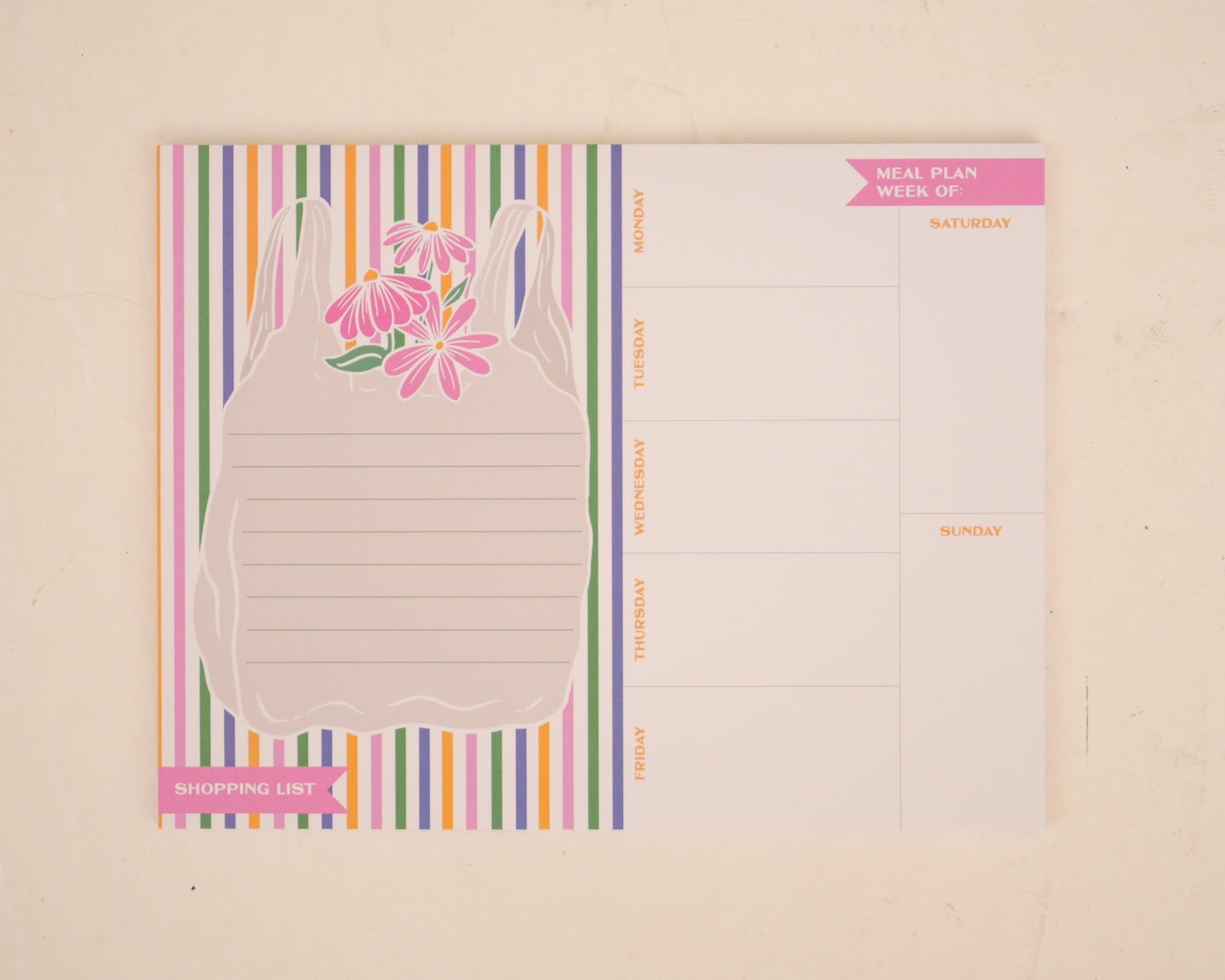 Weekly Grocery List & Meal Plan Notepad