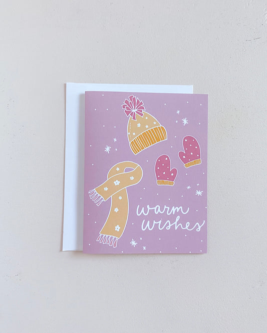 Purple Warm Wishes Greeting Card