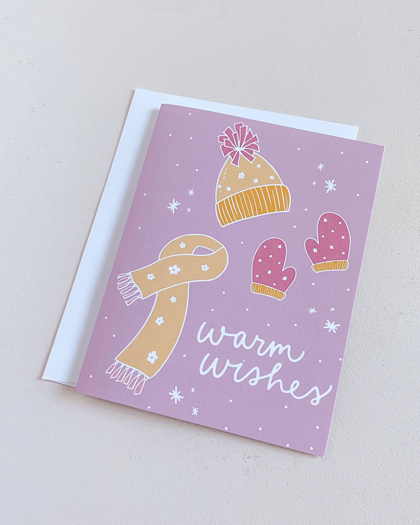 Purple Warm Wishes Greeting Card