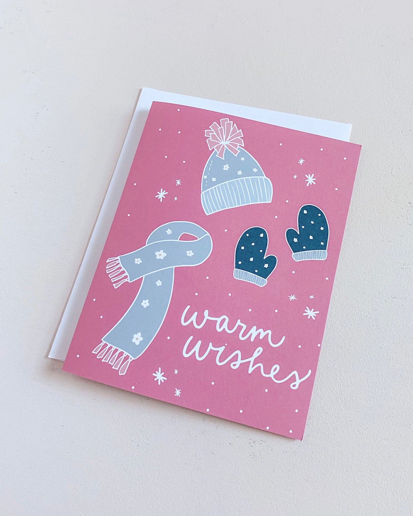 Pink Warm Wishes Greeting Card