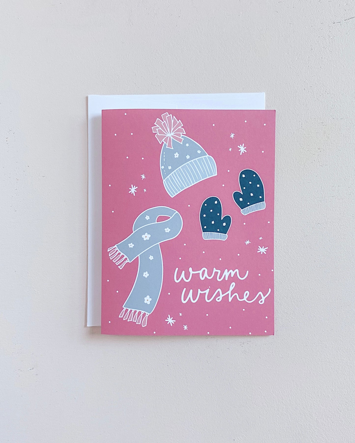 Pink Warm Wishes Greeting Card