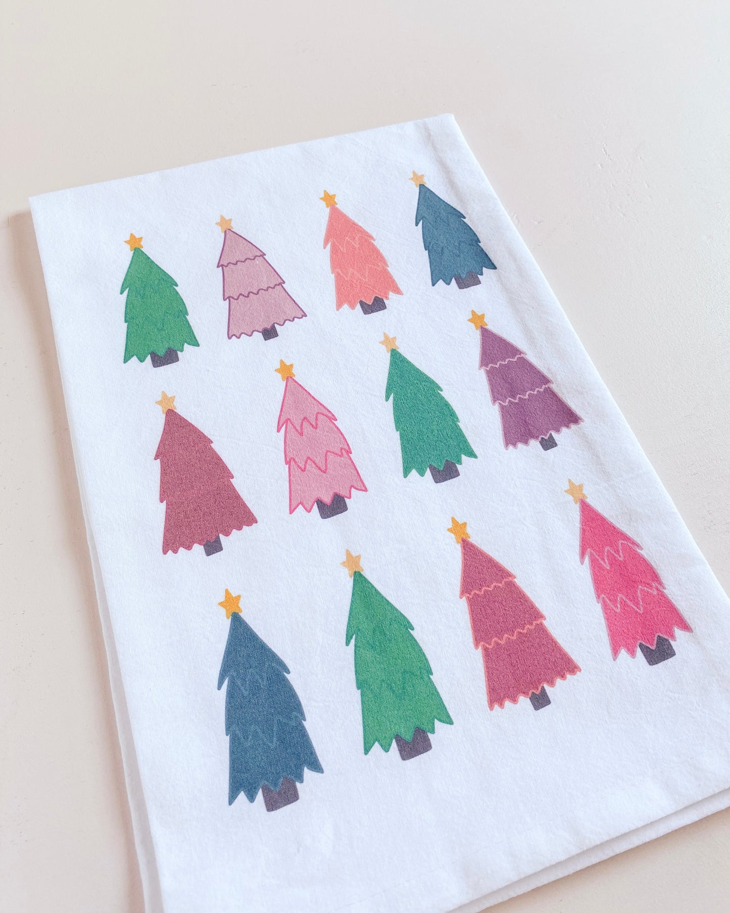 Colorful Trees Tea Towel