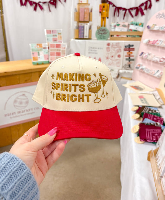 Making Spirits Bright Holiday Red Hat