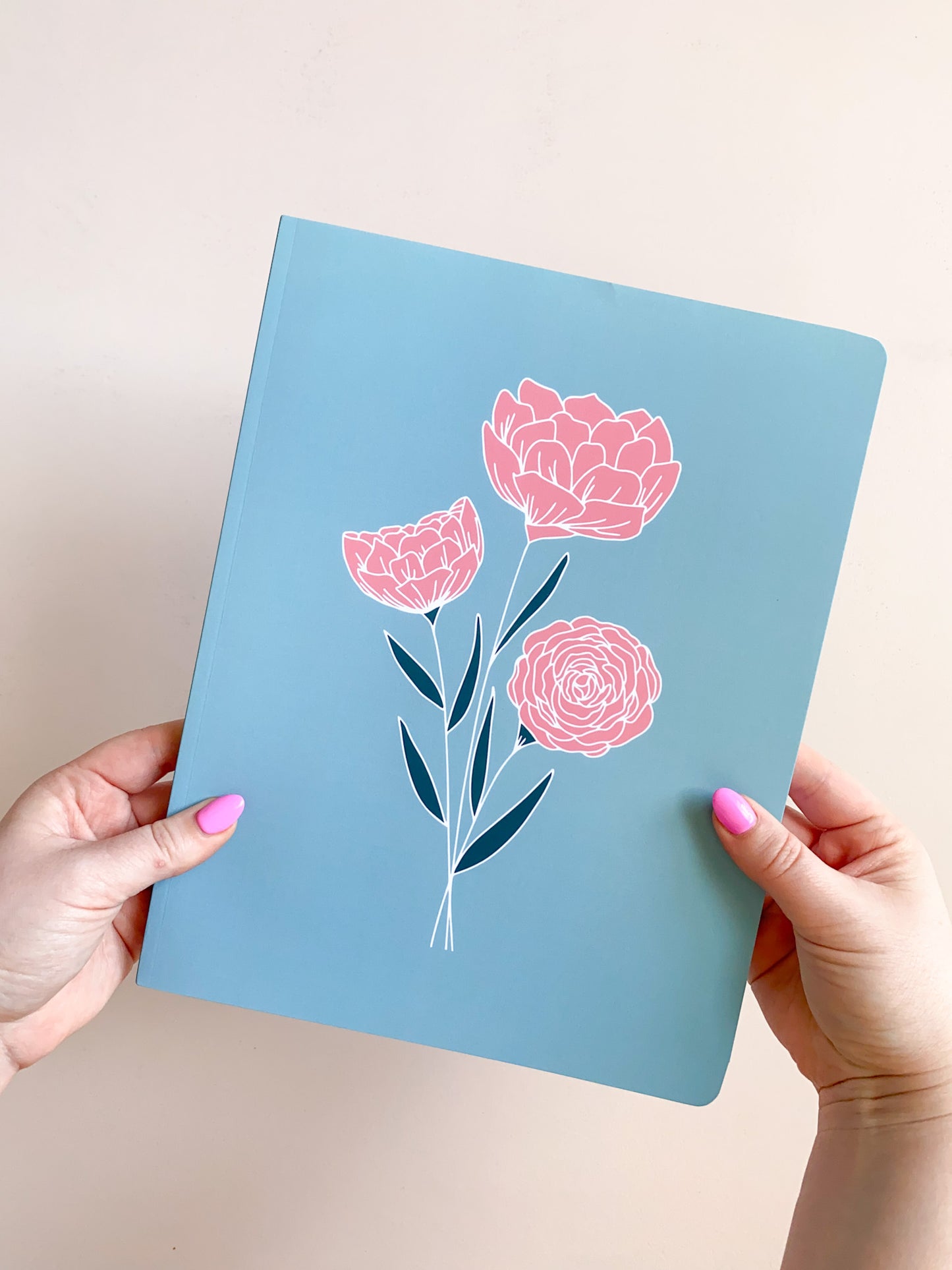 Large Peony Dot-Grid Notebook