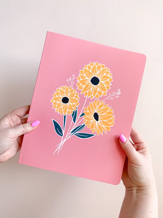 Large Sunflower Dot-Grid Notebook
