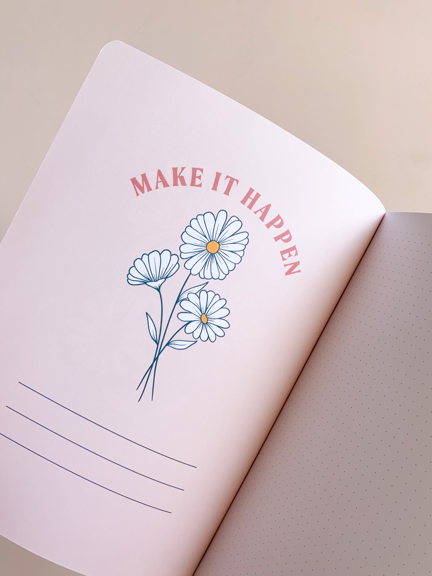 Large Daisy Dot-Grid Notebook