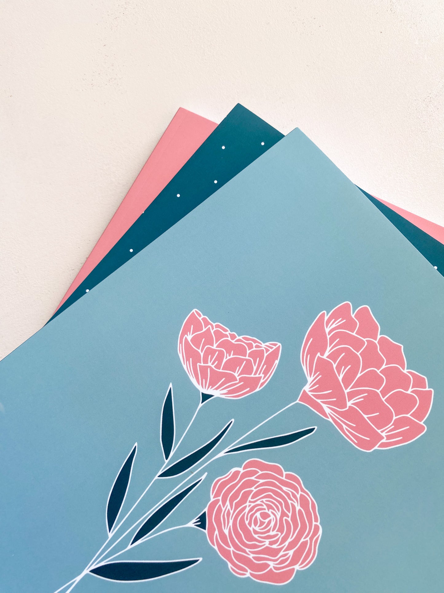 Large Peony Dot-Grid Notebook