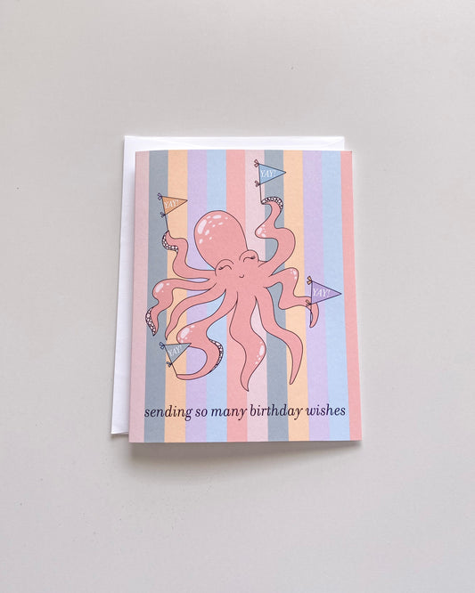 Octopus Birthday Greeting Card