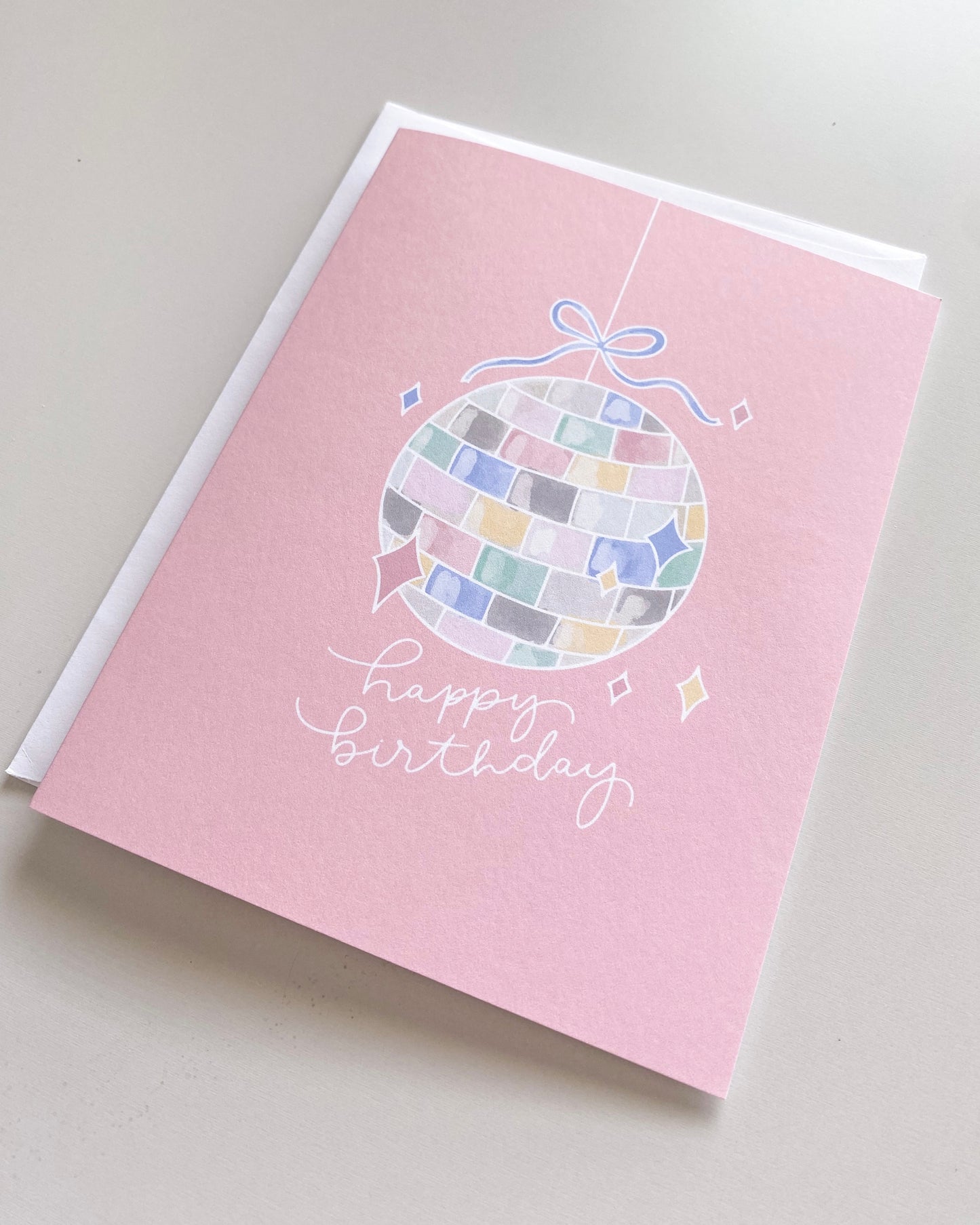 Pink Disco Birthday Greeting Card