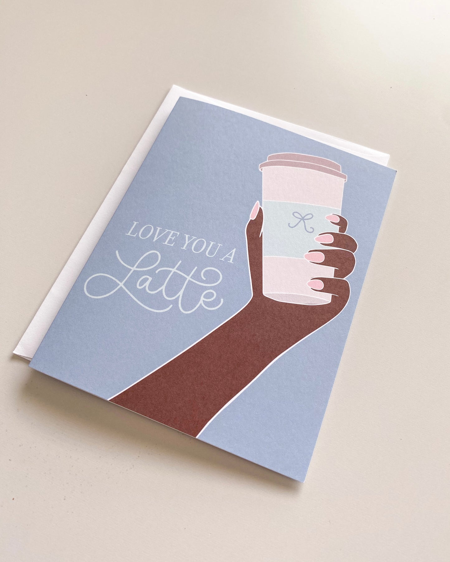 Love You A Latte Blue Greeting Card