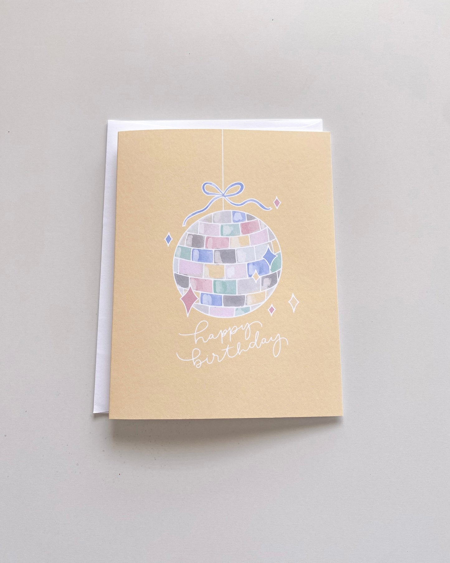 Yellow Disco Birthday Greeting Card