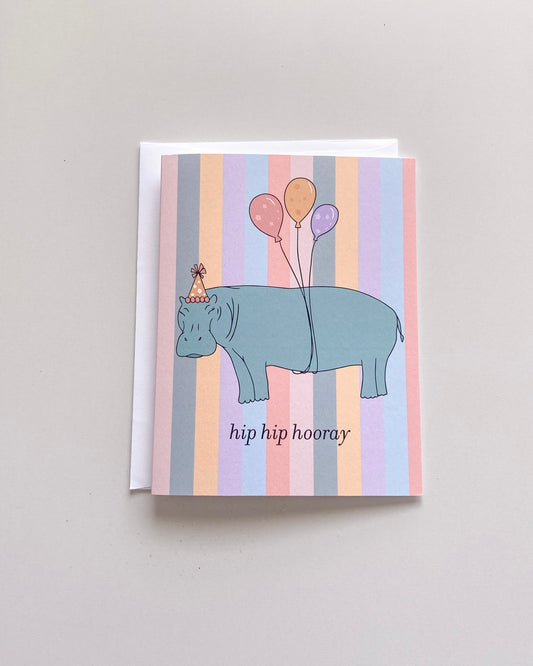 Hippo Birthday Greeting Card