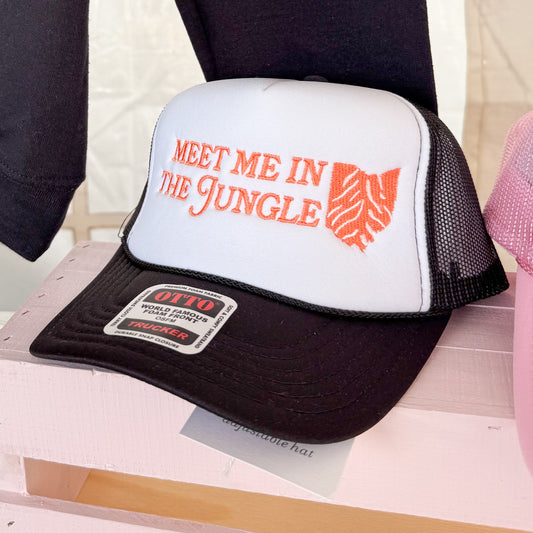 Meet Me in the Jungle (Cincy Bengals Inspired) Embroidered Trucker Hat