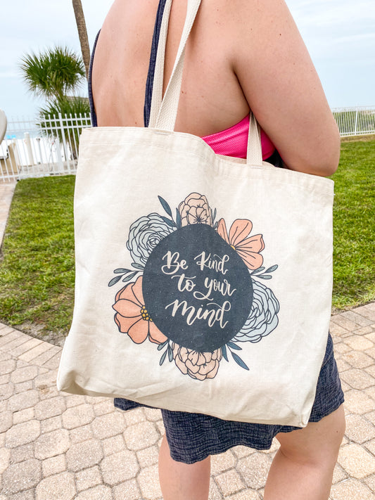 Be Kind to Your Mind Jumbo Canvas Tote Bag