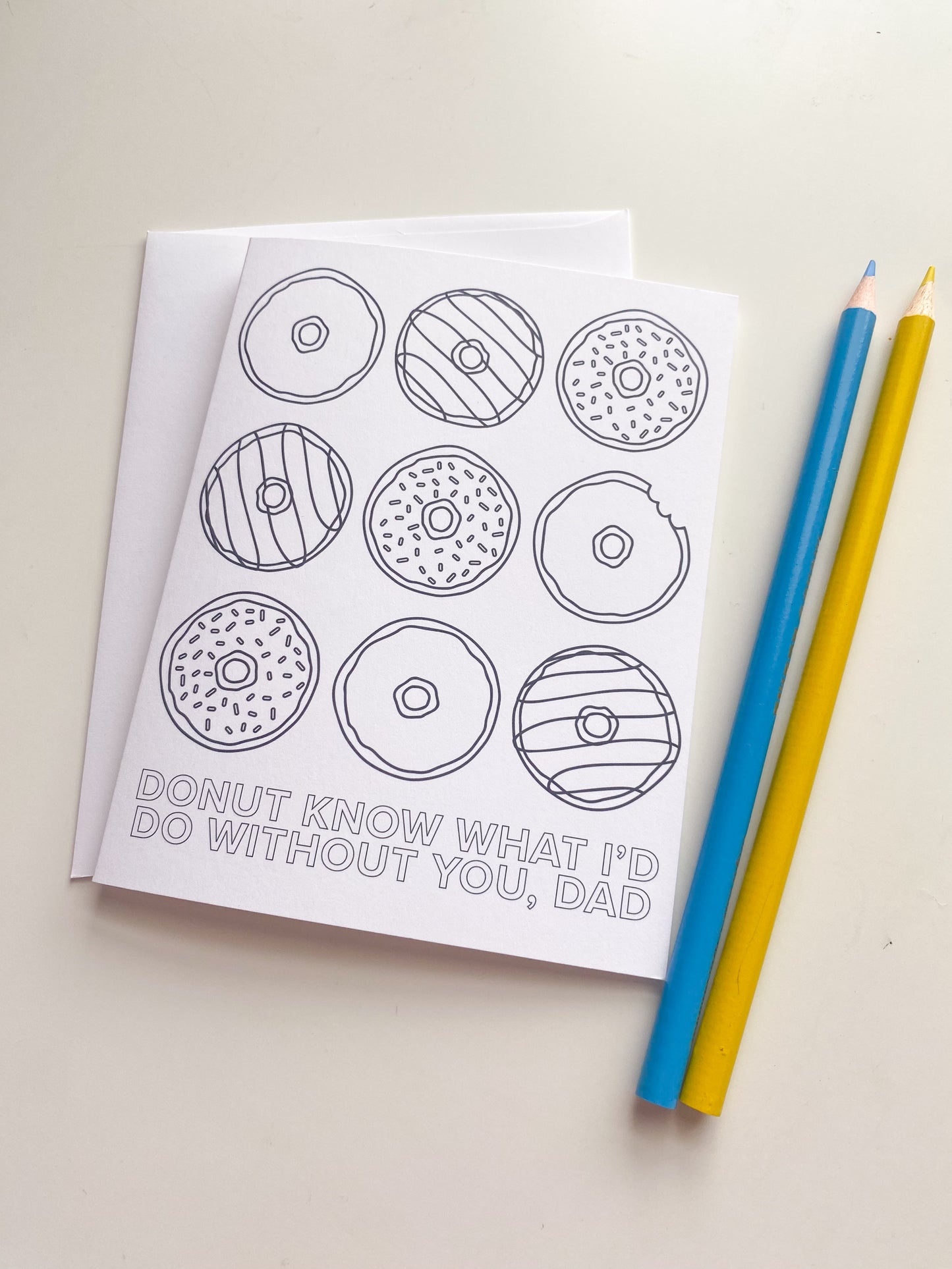 Donut Dad Kid's Coloring Greeting Card