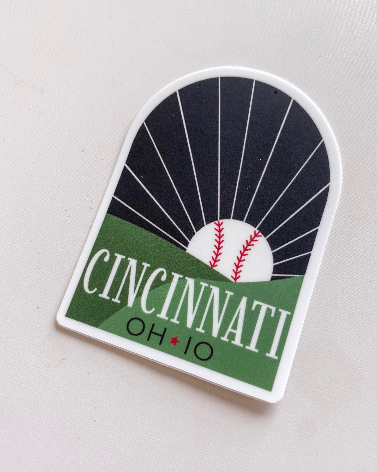 Cincinnati Baseball Sunset Sticker