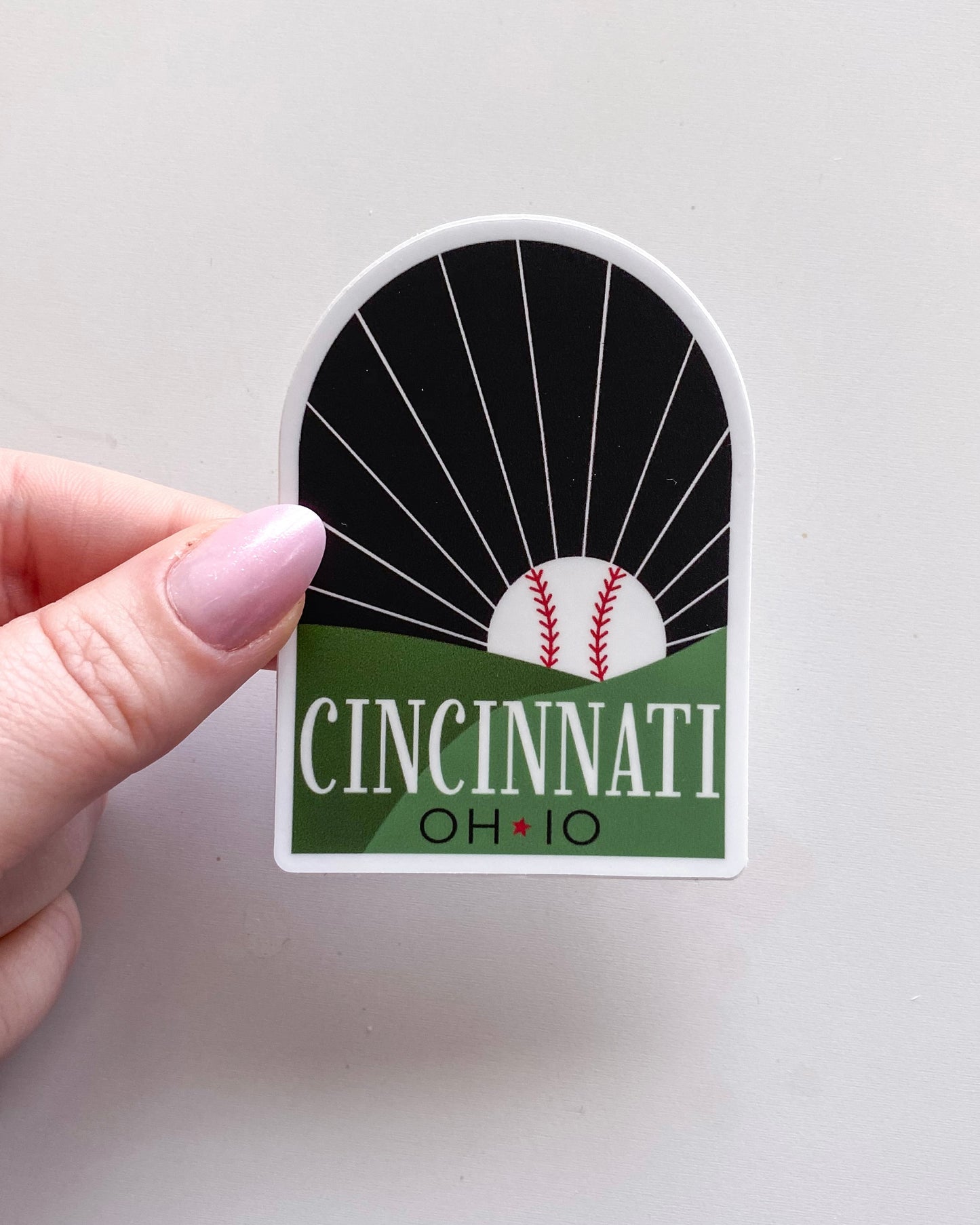 Cincinnati Baseball Sunset Sticker