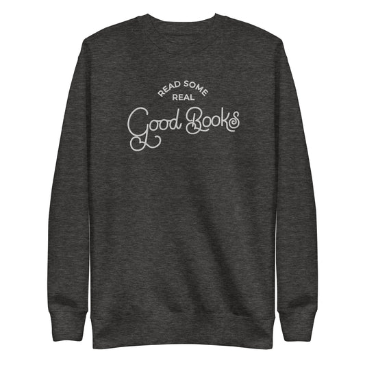 Real Good Books Embroidered Crewneck