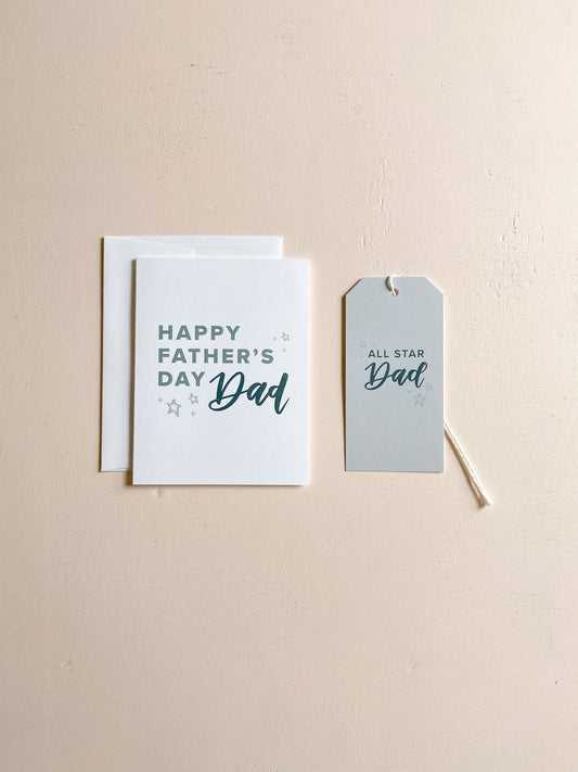 Father's Day Card + Gift Tag Set